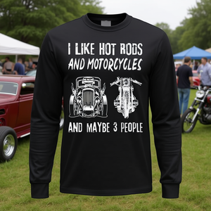 T-Shirt a Maniche Lunghe per Amanti di Hot Rod e Moto, Prodotto Promozionale per 3 Persone - Product Image 3