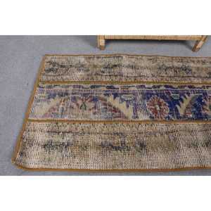 Alfombra Turca Vintage Pequeña de 1.7x3.2 pies, Alfombra del Suroeste Marrón y Azul - Product Image 4