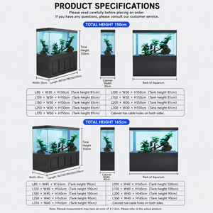 Acuario <span class=keywords><strong>Grande</strong></span> de Alta Capacidad Fabricado por Profesional de Vidrio, Tanque de Peces Cuadrado Personalizado para Decoración Otoñal del Hogar - Product Image 2