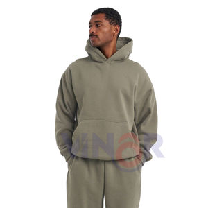 Pulls oversize en tissu français, mode de rue, pour hommes, 100% coton, imprimés à l'écran, sweats à capuche brodés - Product Image 6