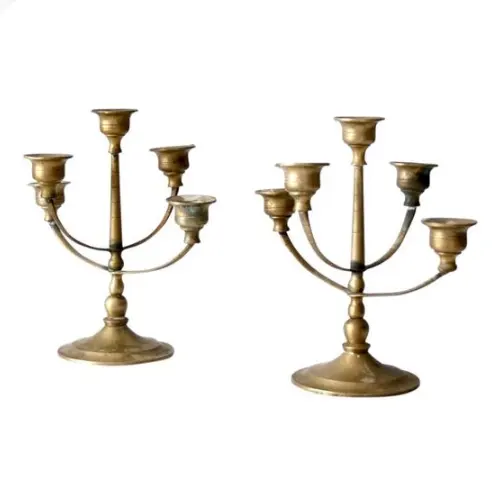 Set di due candelabri lucidati oro squisita candelabro sala ristorante stoviglie portacandele decorativo da tavolo decorazione per la casa