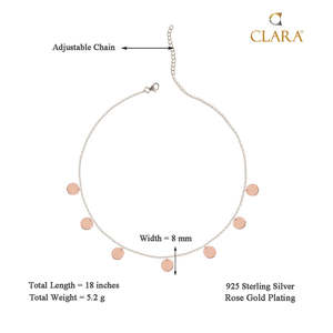 NOVAMART Fine Rose Gold Hammered Charm Stainless Steel <b>Necklace</b> <b>Chain</b> Fashion Pendant with Authenticity Certification Wholesale - Product Image 3
