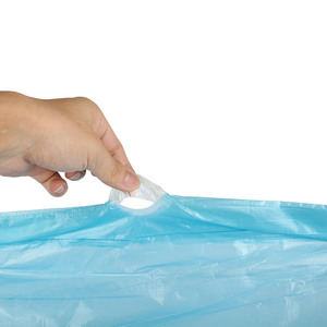 Available samples tall kitchen 30 gallon drawstring <b>trash</b> <b>bag</b> overlap on roll with customized packaging boxes - Product Image 4