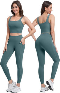 Women Active Jogger Workout Suits Gym Long Sleeve Crop Top Fitness <b>Bra</b> Tight Leggings 3 pcs Activewear Sets Yoga Wear - Product Image 4