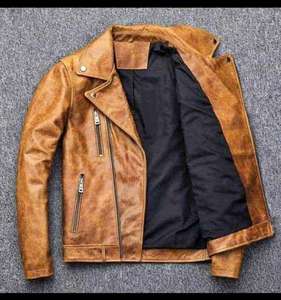 Chaqueta de cuero genuino para hombre moderna personalizada para invierno logotipo de marca personalizado tela nueva condición - Product Image 4