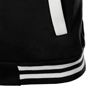 Veste de baseball pour hommes, style universitaire, personnalisée OEM, matelassée, bicolore, boutons recouverts, 100% coton, logo sur le devant - Product Image 5