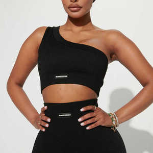 Soutien-gorge de sport à une épaule sans couture-Élégant, durable et parfait pour le fitness, le yoga et l'usure quotidienne - Product Image 4