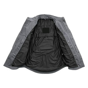 Nouveautés Vestes en jean au design élégant pour hommes Vestes en jean multi-poches à manches longues de couleur unie pour adultes - Product Image 5