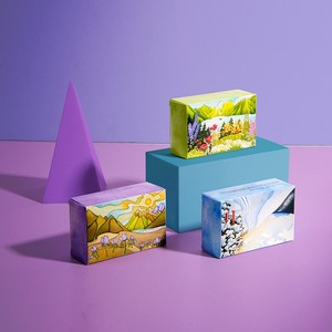 กล่องบรรจุภัณฑ์กระดาษพิมพ์ลายเป็นมิตรต่อสิ่งแวดล้อมสำหรับกาแฟสบู่ครีมนวดผมบาร์คุกกี้บิสกิตอัลมอนผึ้งดีไซน์ไม่ซ้ำใคร - Product Image 3