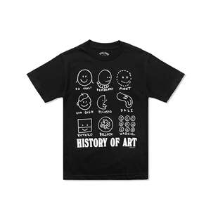   เสื้อยืดลายประวัติศาสตร์ศิลปะ สีดำ ผ้าคอตตอนเจอร์ซีย์ 100% ระบายอากาศได้ดี พร้อมลายโลโก้แบบเรียบ น้ำหนักผ้า 300 กรัม - Product Image 1