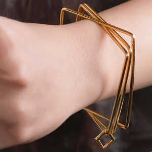 Womens Bangle 8MM Stainless Steel <b>Bracelet</b> Oval Polished Finish Cuff Bangle 6.7" - Product Image 3