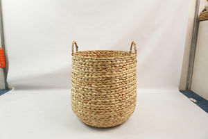 round Hyacinth Water <b>Storage</b> Basket with Handle for <b>Home</b> <b>Organization</b> - Product Image 3
