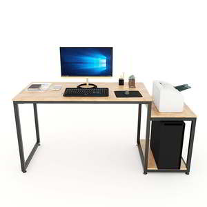Table pour ordinateur portable en bois massif réglable en hauteur avec étagère intégrée pour CPU/imprimante, durable - Product Image 2