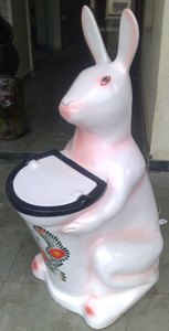 ถังขยะทำจากไฟเบอร์กลาสรูปทรงกระต่ายโครงสร้างแบบไม่มีฝาปิด2025 - Product Image 6