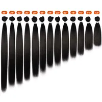 Vente flash : Cheveux synthétiques de 12 à 36 pouces, tissage de cheveux, haute résistance, super doux, soyeux, lisses, prix de gros d'usine