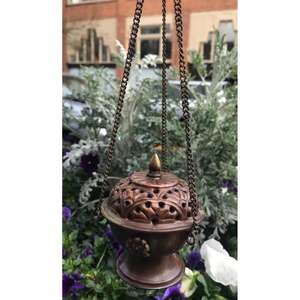 Wedding And Church Home Deco Luxury Incense Burner Brass 3 Chain Hanging High Quality Censer <b>Sachet</b> Smeller Engrave Designing - Product Image 2