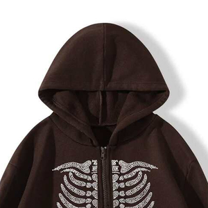 Vente en gros de matériel de haute qualité sweat à capuche zippé avec strass pour hommes 2025 nouveauté sweats à capuche zippés avec strass pour hommes - Product Image 2