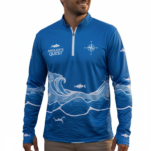 Camisas de Manga Larga para Hombre al por Mayor, Spandex/Poliéster, Secado Rápido, UPF 50+, Cierre de 1/4, Camisas de Pesca de Alto Rendimiento para Bebés - Product Image 1