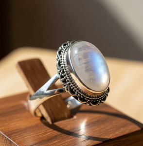 Elegante anillo de moda de plata 925, cristal de piedra lunar azul de alta calidad con chapado en oro rosa, regalo de banda de fiesta de boda de moda - Product Image 5