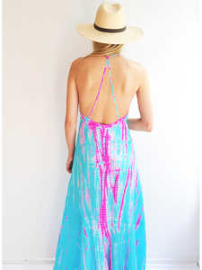 2025 nuevo producto gran oferta azul cielo cómodo gótico ecológico Modal Slip hasta el suelo vestido de tirantes finos - Product Image 3