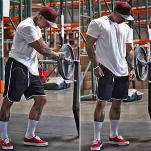 Shorts de sport pour hommes, style streetwear, en coton/polyester, séchage rapide, respirants, écologiques, avec cordon de serrage, vente en gros - Product Image 5