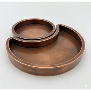 Plateau carré en métal à motif bleu en gros avec bol rond en acier inoxydable, plateaux à chips et à trempette, design moderne, plateaux à chips et à trempette - Product Image 6