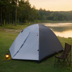 Tente de camping familiale double couche pour 2 personnes Toile et poteaux en fibre de verre Oxford 255x205x130 cm - Product Image 2