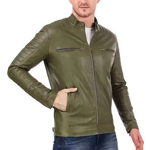 Veste en cuir véritable de haute qualité pour hommes, design personnalisé, col montant solide, chauffante pour l'extérieur, veste d'hiver, High Street New - Product Image 4