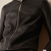 Blouson aviateur en cuir véritable pour femme, en peau de mouton véritable, tissé, écologique, doux, respirant, en laine, confortable, durable, coupe hiver