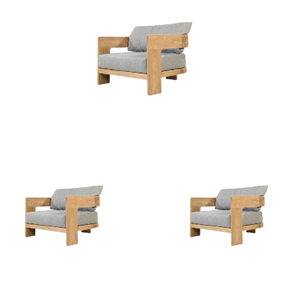 เฟอร์นิเจอร์ร้านอาหารโซฟาเดี่ยวแบบไม้ดีไซน์ทันสมัยโซฟากลางแจ้งสำหรับโรงแรมวิลล่า - Product Image 6