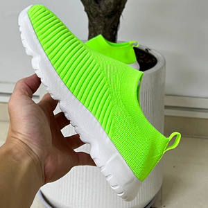 Baskets plates à enfiler pour femme, printemps-été, respirantes, en tricot, type chaussette - Product Image 6