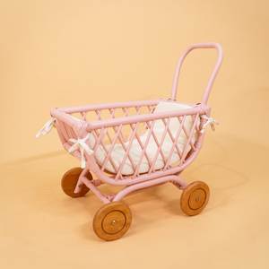 Nouveau design rotin poupée landau poussette pour bébé poupées durable enfant jouer jouets en osier chariot enfant en bas âge enfants cadeau d'anniversaire - Product Image 4