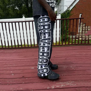 Pantalon de survêtement unisexe personnalisé avec logo, en non-tissé, décontracté, respirant, coupe-vent, écologique, avec cordon de serrage, de haute qualité, coupe incurvée - Product Image 2