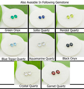 Pendientes de plata de ley 925 con forma de ónix, pendientes de tuerca con piedra facetada ovalada y piedra de ónix negra - Product Image 3