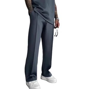 <b>Men's</b> Formal Woolen <b>Trousers</b> Elastic Waist Breathable Waterproof Autumn Large Size <b>White</b> Straight Black Beach Fitness Pants - Product Image 1