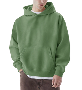 เสื้อฮู้ดแบบสองแผงใส่ได้ปกติสำหรับผู้ชายใหม่โลโก้บ็อกซี่พอดีกับกระเป๋าด้านหน้าแขนยาว - Product Image 1