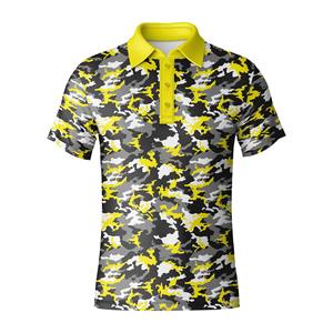 Polo de golf pour homme en polyester et élasthanne, haute élasticité, évacuation de l'humidité, vêtements de sport de golf, directement de l'usine - Product Image 1
