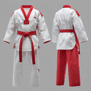 Combinaison de Taekwondo en coton sergé 100% polyester, vêtements d'arts martiaux, combinaisons de boxe, karaté, judo, pour hommes et femmes - Product Image 1