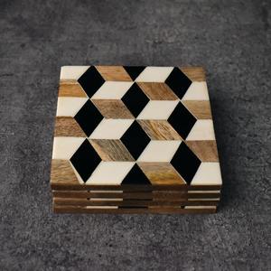 Posavasos de madera natural a granel con logotipo de grabado láser, posavasos de madera de nogal, Acacia, logotipo personalizado, regalo redondo en blanco - Product Image 5