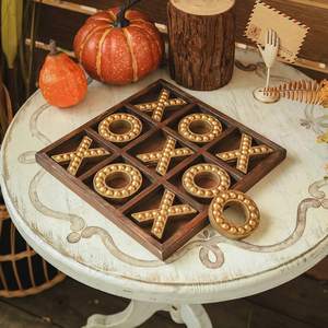 High Quality Wooden Tic Tac Toe Board Game With Premium Finished <b>For</b> Kids <b>Adults</b> And Family Classic Strategy Play - Product Image 3