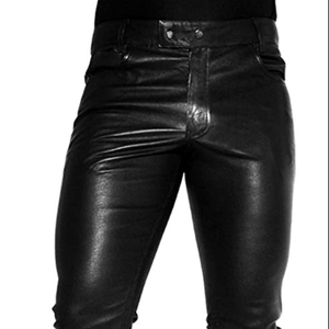 Fabricant Streetwear vintage Pantalon de survêtement évasé en Pu avec fermeture éclair de haute qualité Pantalon empilé en faux cuir pour hommes - Product Image 1