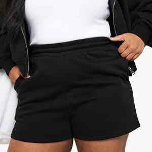 Shorts de bain personnalisés en gros avec logo imprimé DTF pour femmes, taille élastique, 100% coton molletonné, respirant, séchage rapide, sportif - Product Image 2