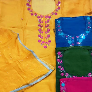 Costumes de fête brodés à la main non cousus de créateur moderne pour femmes fêtes de style traditionnel indien tendance - Product Image 1