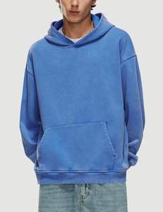 Sweat à capuche uni 100% coton délavé à l'acide - Product Image 2