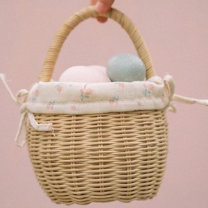 Eco-Friendly Modern Geometric Rattan Berry <b>Basket</b> with Lining Multi-Purpose Storage - Product Image 3
