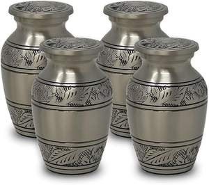 Belle urnes souvenir en aluminium fini tourbillon petit souvenir de conception classique de fabrication indienne pour les funérailles - Product Image 1