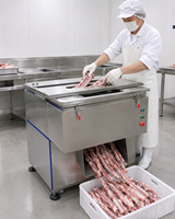 Nueva Máquina Cortadora de Carne Comercial Automática con Cuchilla de Acero Inoxidable para Costillas de Cerdo, Carne Fresca, Alta Eficiencia, Cuchilla Extraíble