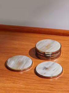 Juego de posavasos de cuerno de búfalo, utensilios de cocina de gran venta de artesanías Javed para posavasos de cuerno natural de mesa de Crescent Crafts - Product Image 5