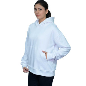 Alta calidad mujeres gimnasio pulóver sudaderas 100% algodón polar blanco suave cómodo señoras elegante moda sudaderas con capucha sudaderas - Product Image 4