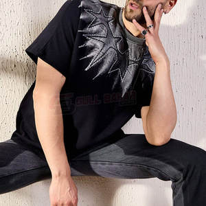 T-shirt décontracté à manches courtes pour homme, col rond, 100 % coton toile, imprimé par transfert thermique sur le devant, respirant, coupe ample, idéal pour l'été - Product Image 4